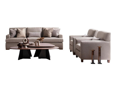Wohnzimmer-Set 3-teilig 3-Sitzer und 2 Sessel für stilvolles Wohnen.